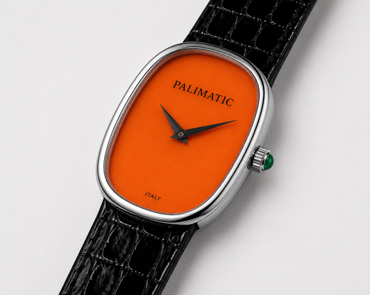 Montre ovale PALIMATIC Ovalissimo, vue inclinée
