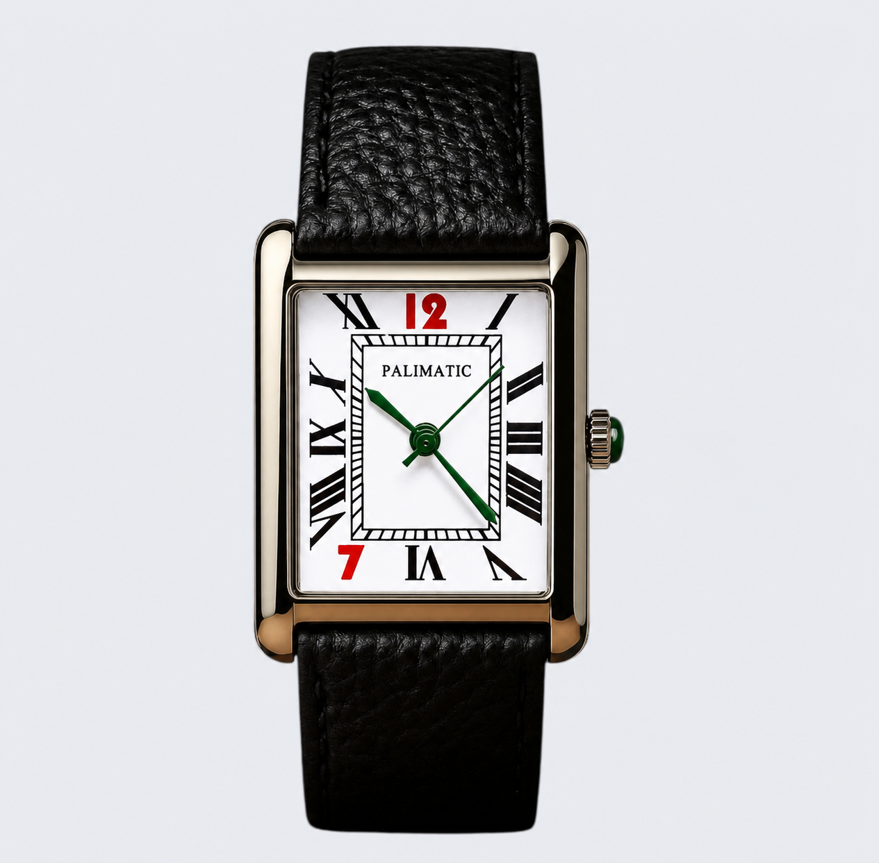 Montre carrée PALIMATIC Il Primo red blanc, vue de face

