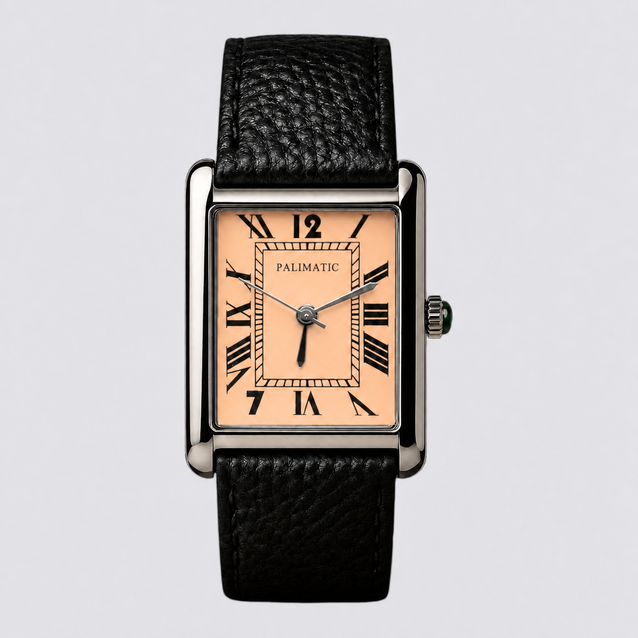 Montre carrée PALIMATIC rosa x rosa cadran rose, vue de face
