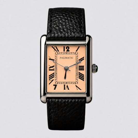 Montre carrée PALIMATIC rosa x rosa cadran rose, vue de face
